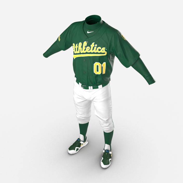 Baseball Player Outfit Athletics 3 3D model