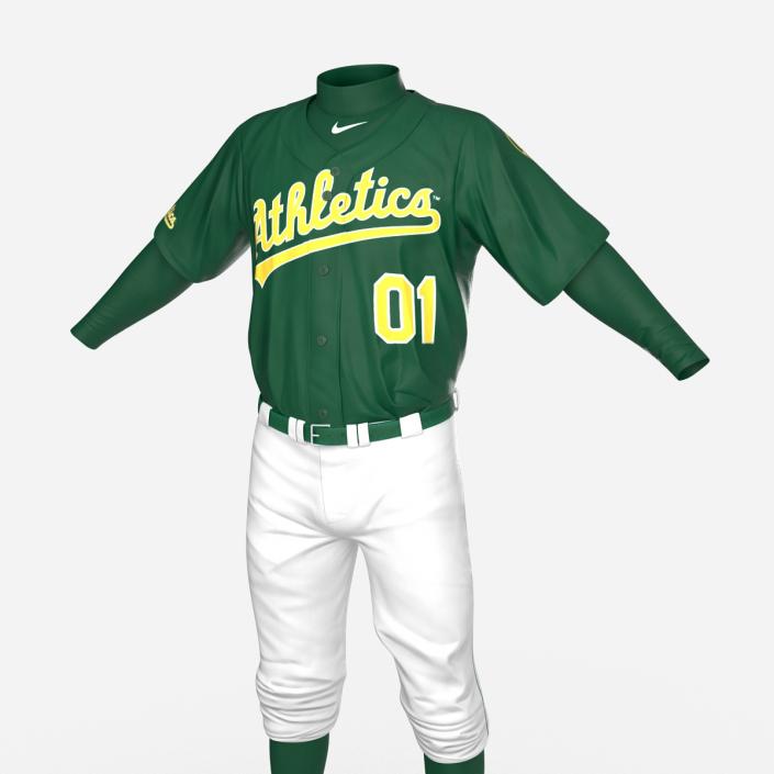 Baseball Player Outfit Athletics 3 3D model