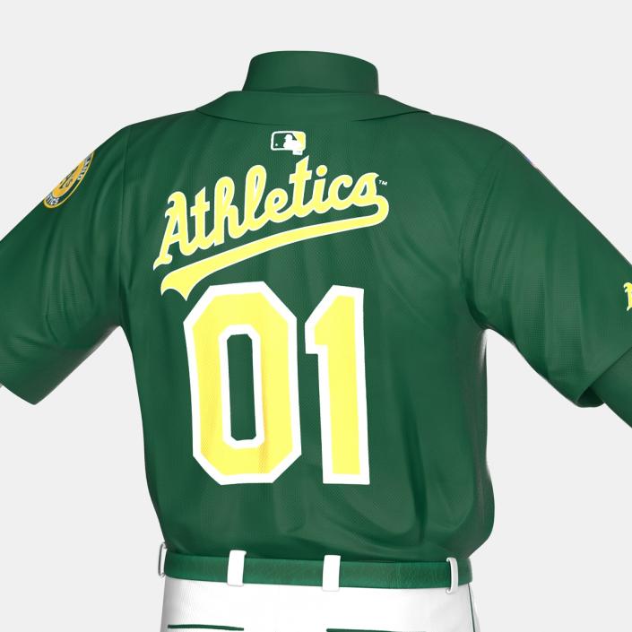 Baseball Player Outfit Athletics 3 3D model