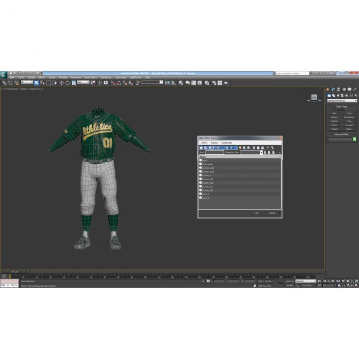 Baseball Player Outfit Athletics 3 3D model