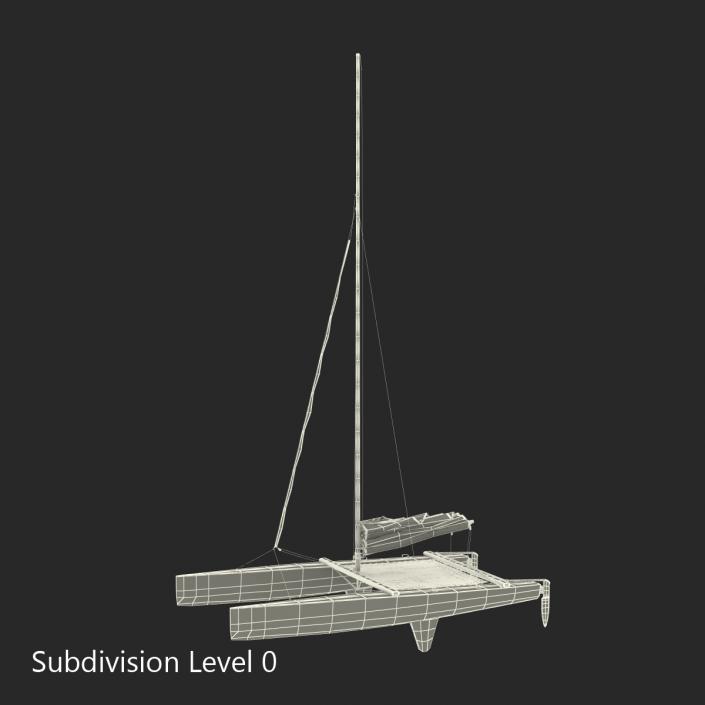 3D model Small Sail Catamaran