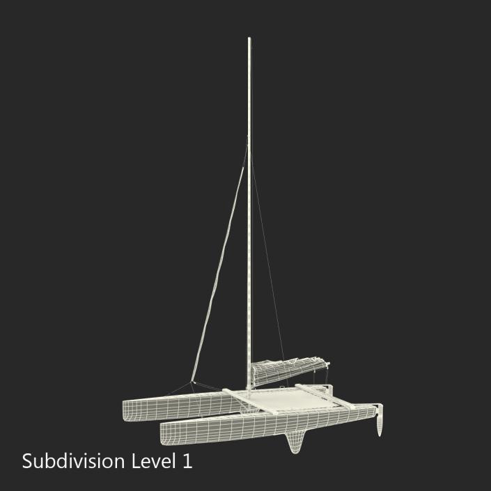 3D model Small Sail Catamaran