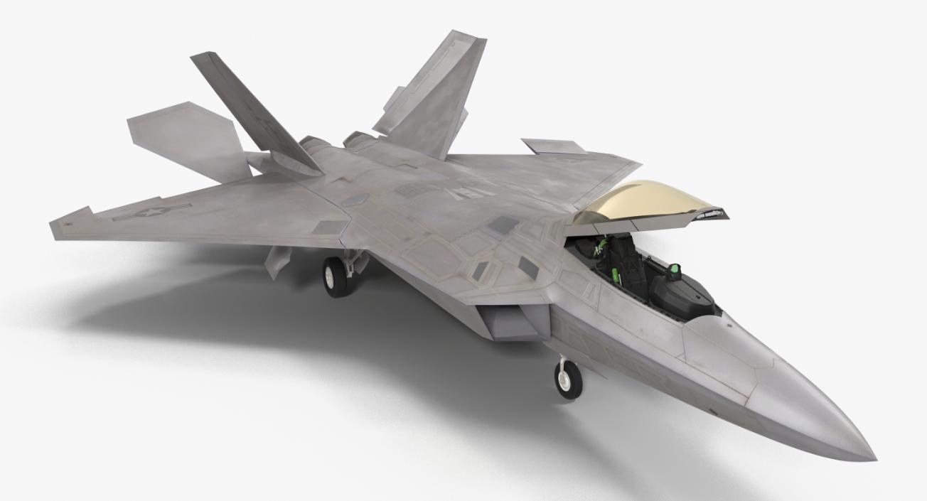 3D F-22 Raptor Rigged model