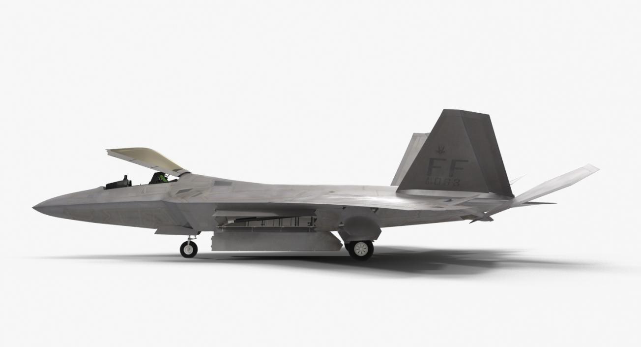 3D F-22 Raptor Rigged model