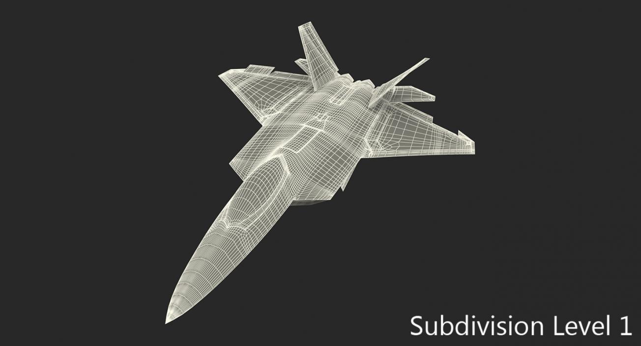 3D F-22 Raptor Rigged model