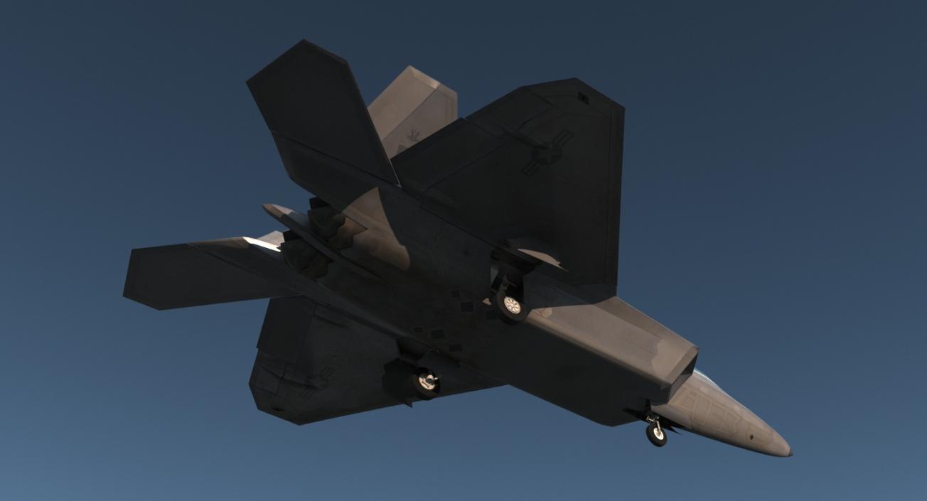 3D F-22 Raptor Rigged model