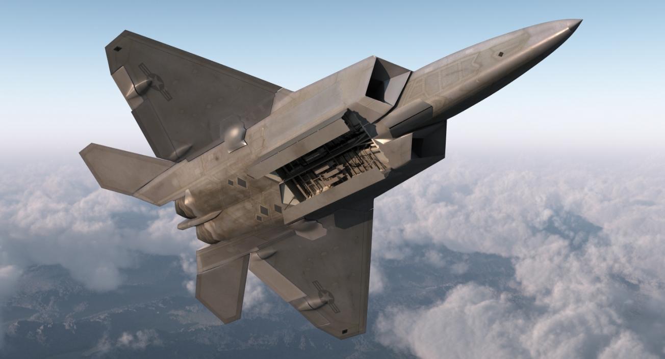 3D F-22 Raptor Rigged model