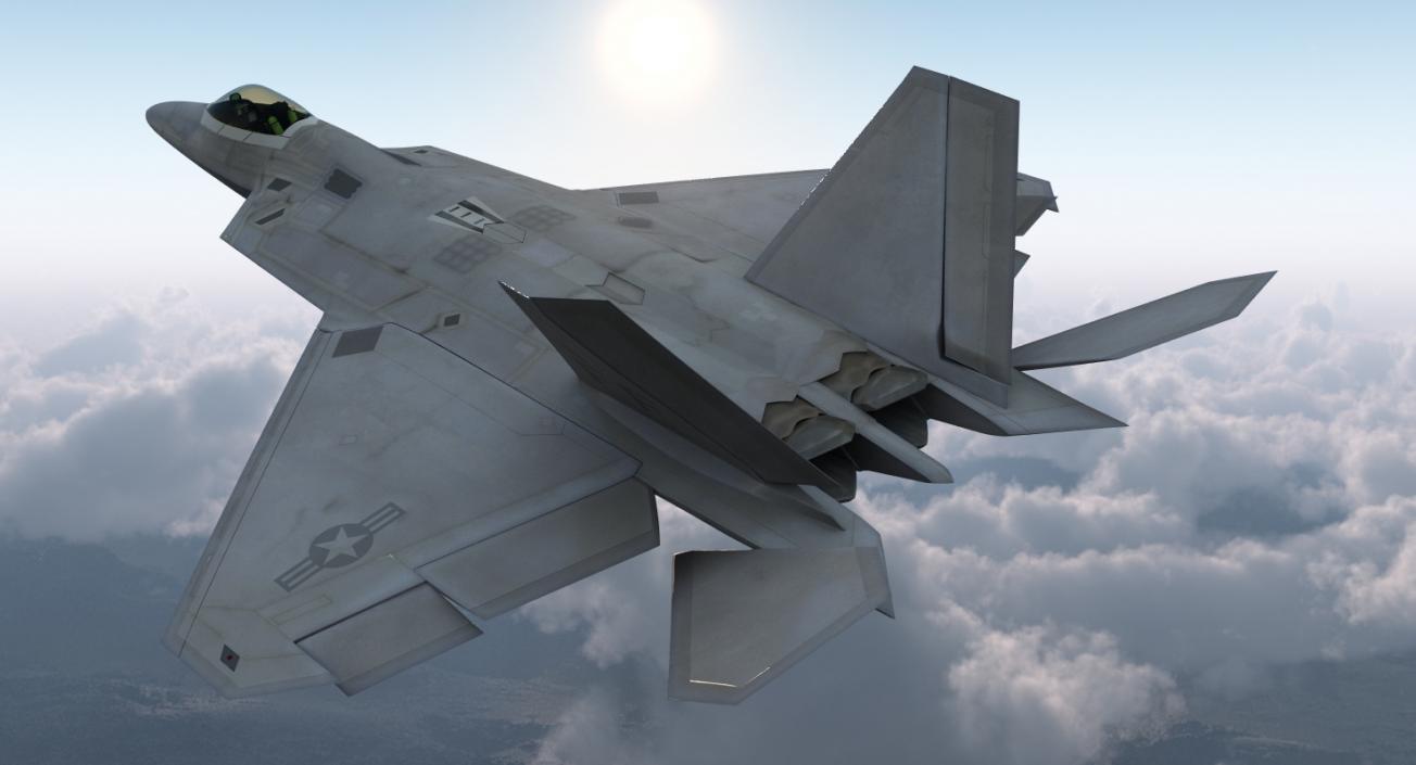 3D F-22 Raptor Rigged model