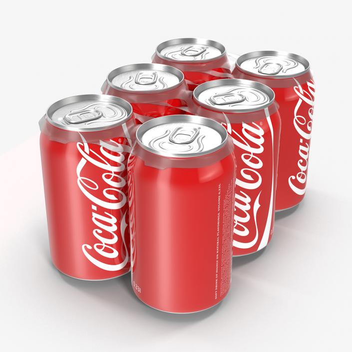 3D Six Pack of Cans Coca-Cola