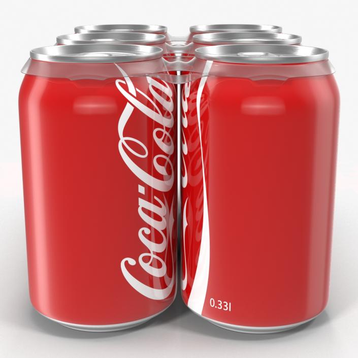 3D Six Pack of Cans Coca-Cola