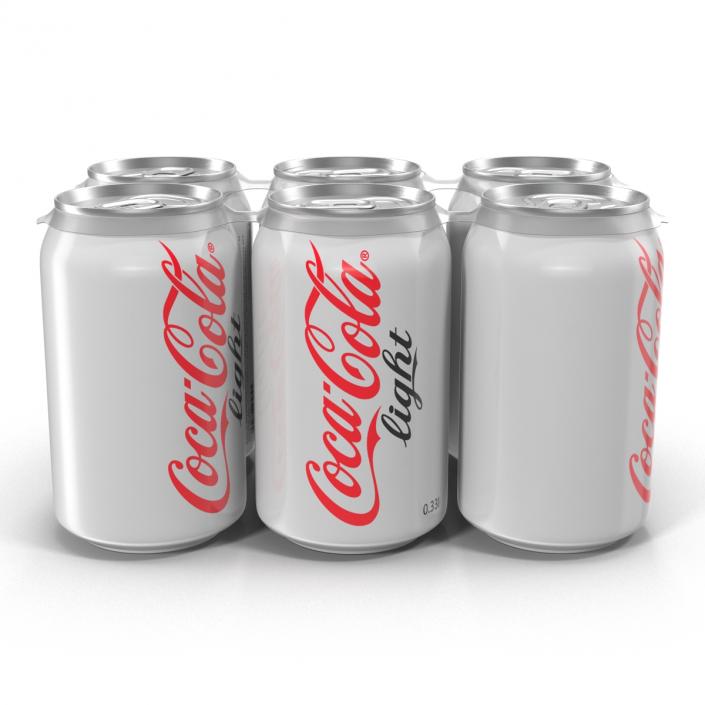 Six Pack of Cans Coca-Cola Light 3D