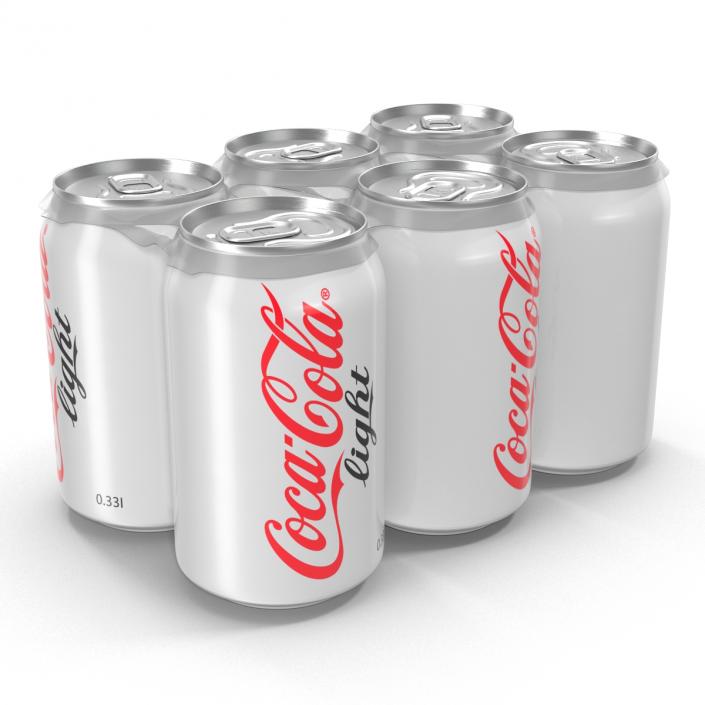 Six Pack of Cans Coca-Cola Light 3D