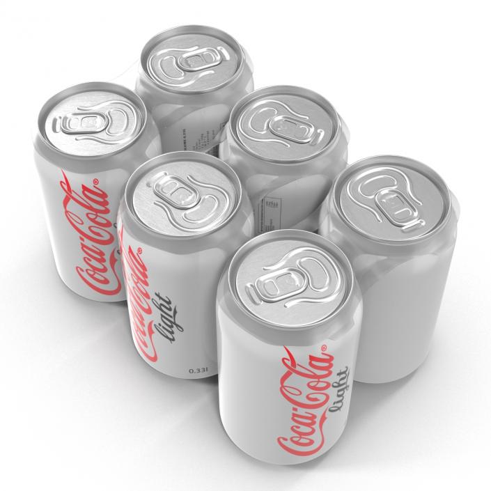 Six Pack of Cans Coca-Cola Light 3D