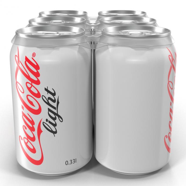 Six Pack of Cans Coca-Cola Light 3D