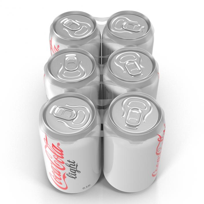 Six Pack of Cans Coca-Cola Light 3D