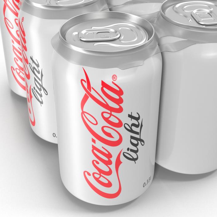 Six Pack of Cans Coca-Cola Light 3D