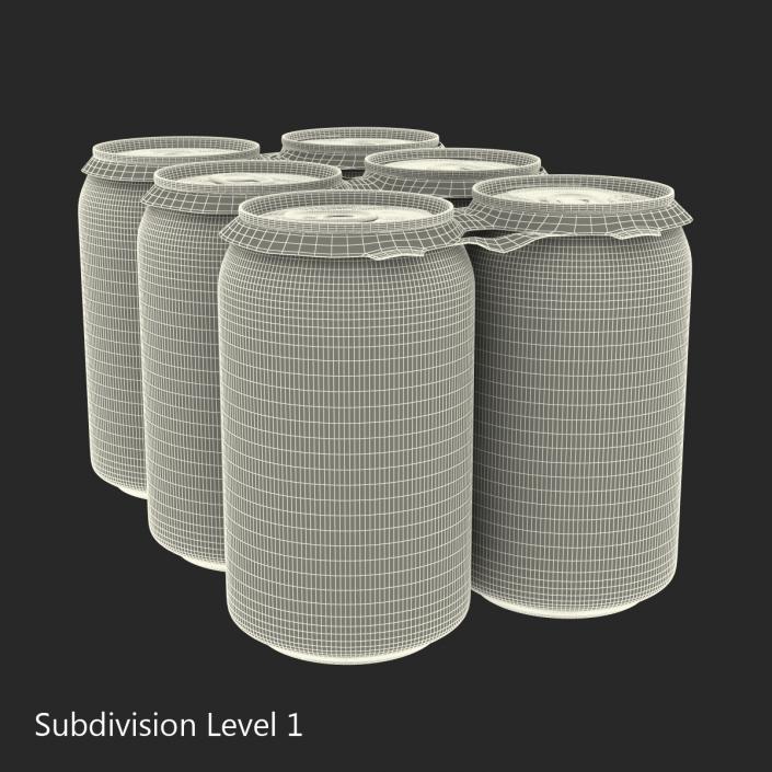 Six Pack of Cans Coca-Cola Light 3D