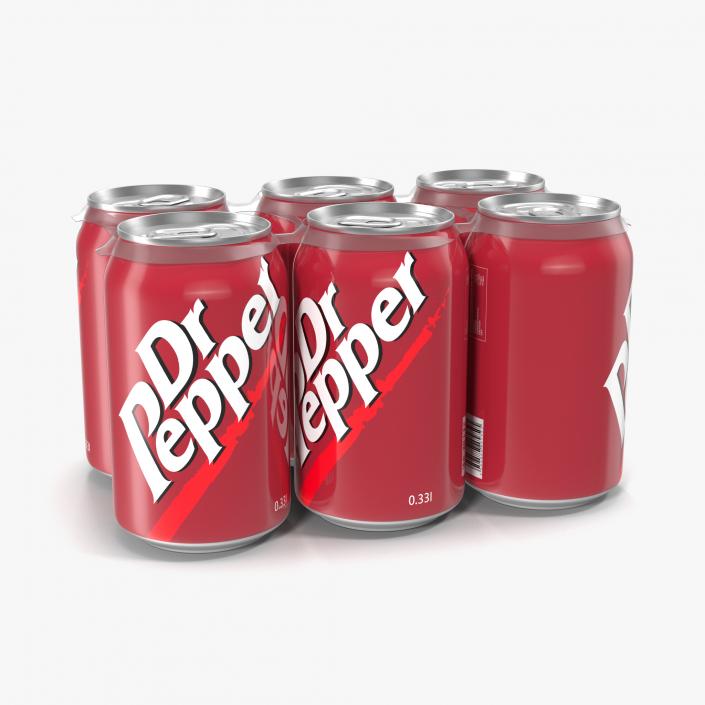 3D Six Pack of Cans Dr Pepper