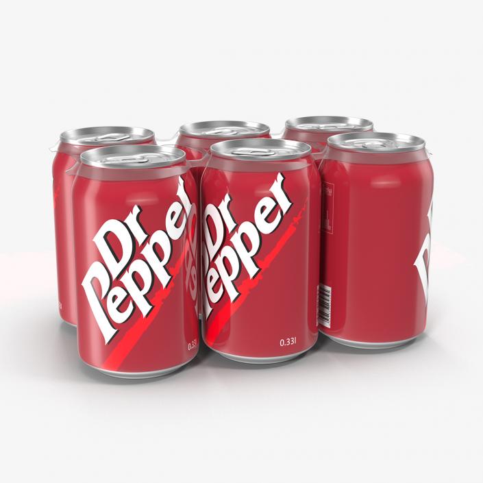 3D Six Pack of Cans Dr Pepper