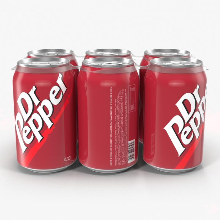 3D Six Pack of Cans Dr Pepper