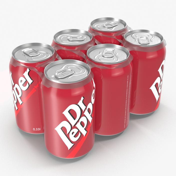 3D Six Pack of Cans Dr Pepper