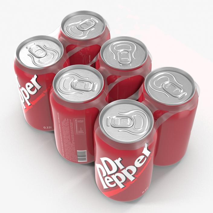 3D Six Pack of Cans Dr Pepper