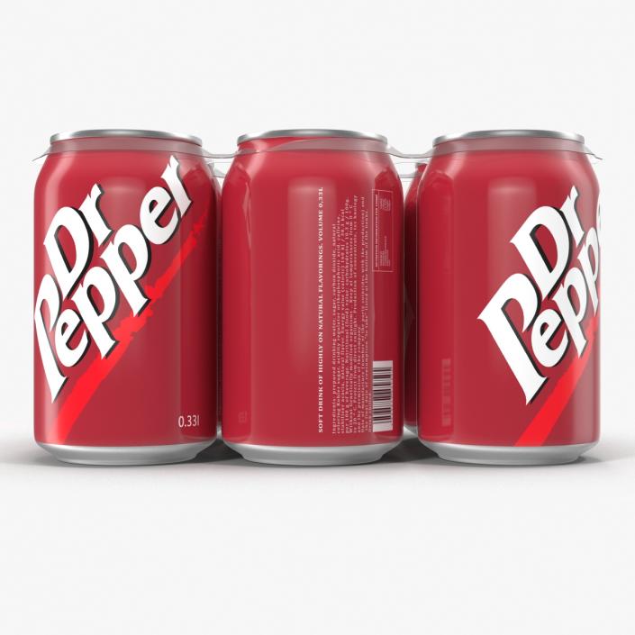 3D Six Pack of Cans Dr Pepper