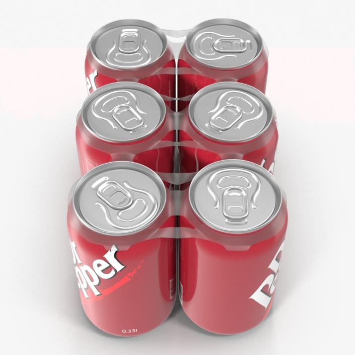 3D Six Pack of Cans Dr Pepper