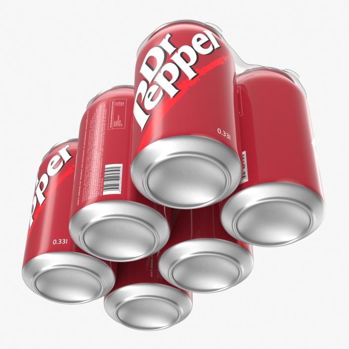 3D Six Pack of Cans Dr Pepper