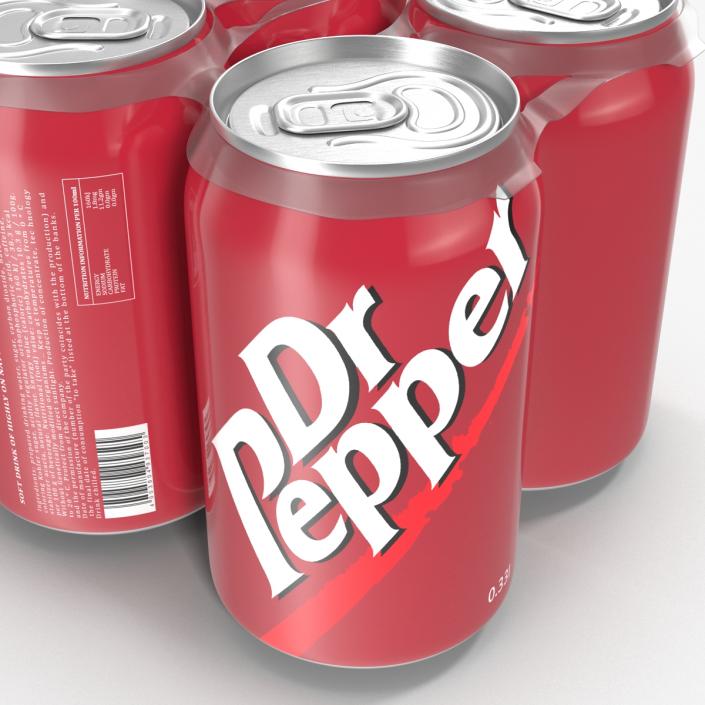 3D Six Pack of Cans Dr Pepper