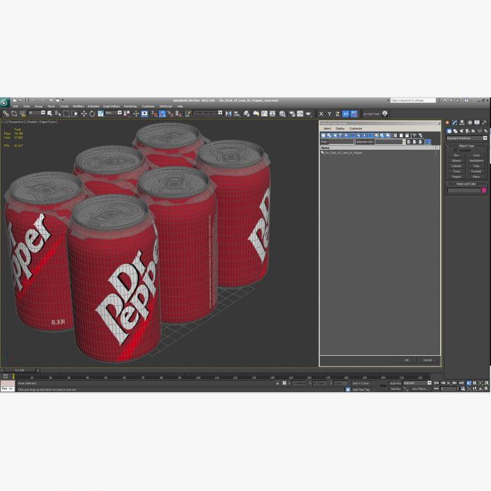 3D Six Pack of Cans Dr Pepper