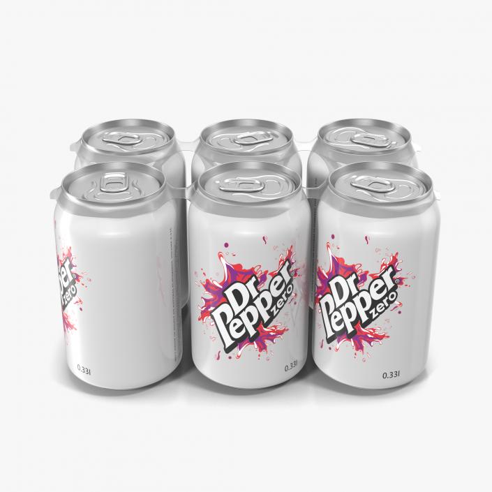 3D Six Pack of Cans Dr Pepper Zero