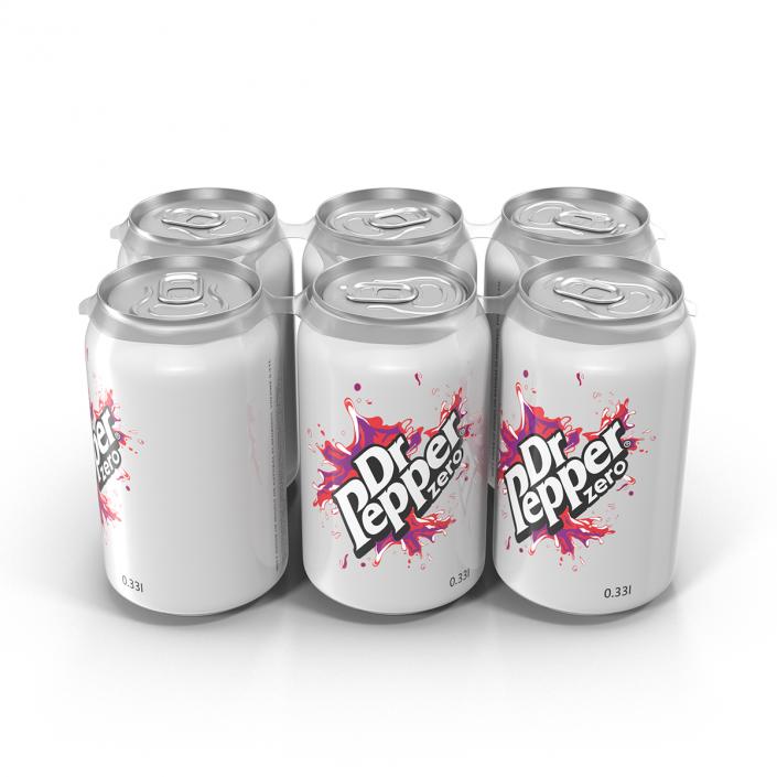 3D Six Pack of Cans Dr Pepper Zero