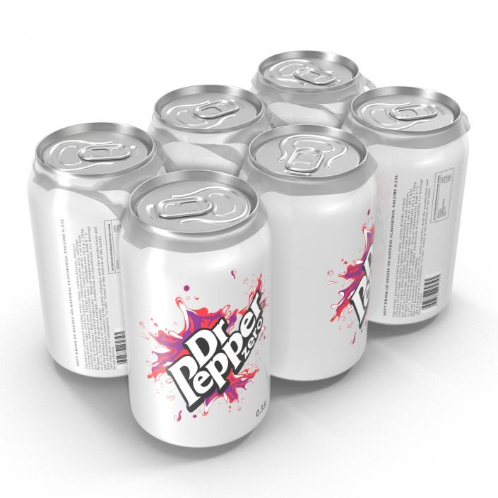 3D Six Pack of Cans Dr Pepper Zero