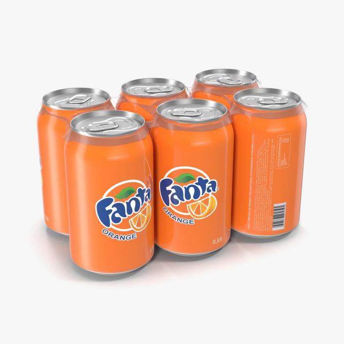 Six Pack of Cans Fanta 3D