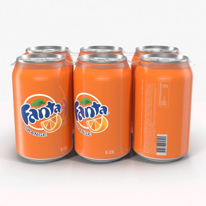 Six Pack of Cans Fanta 3D