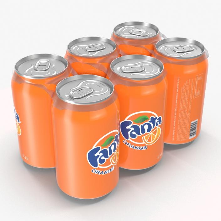 Six Pack of Cans Fanta 3D