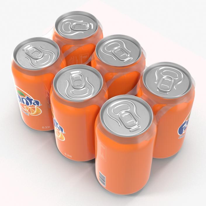 Six Pack of Cans Fanta 3D