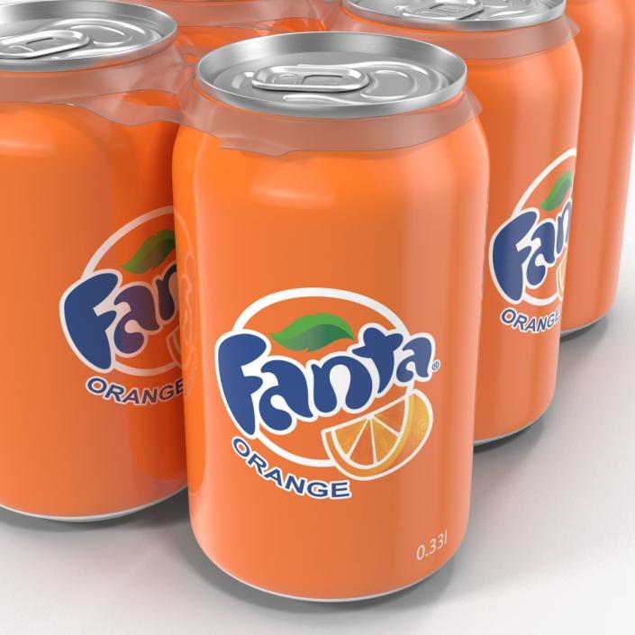 Six Pack of Cans Fanta 3D