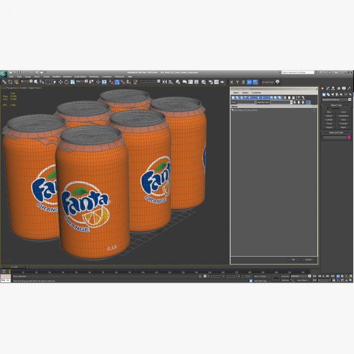 Six Pack of Cans Fanta 3D