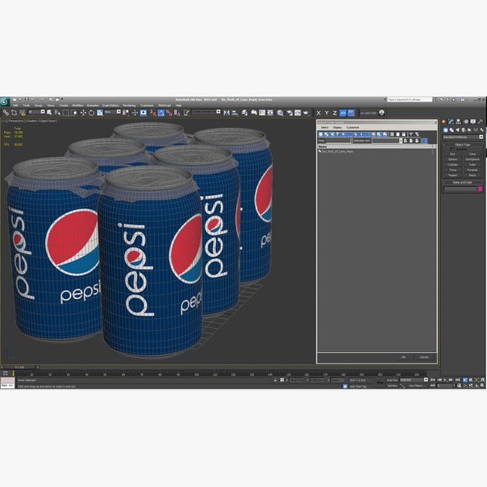 Six Pack of Cans Pepsi 3D