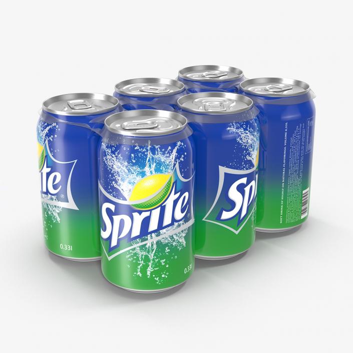 3D Six Pack of Cans Sprite model