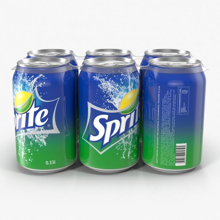 3D Six Pack of Cans Sprite model