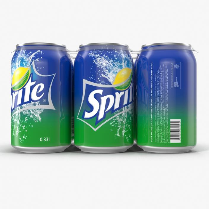 3D Six Pack of Cans Sprite model