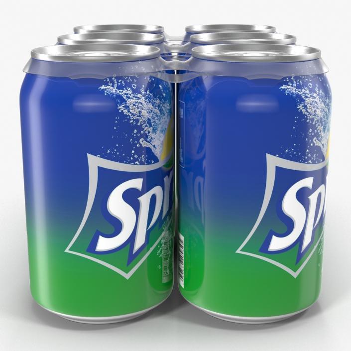 3D Six Pack of Cans Sprite model