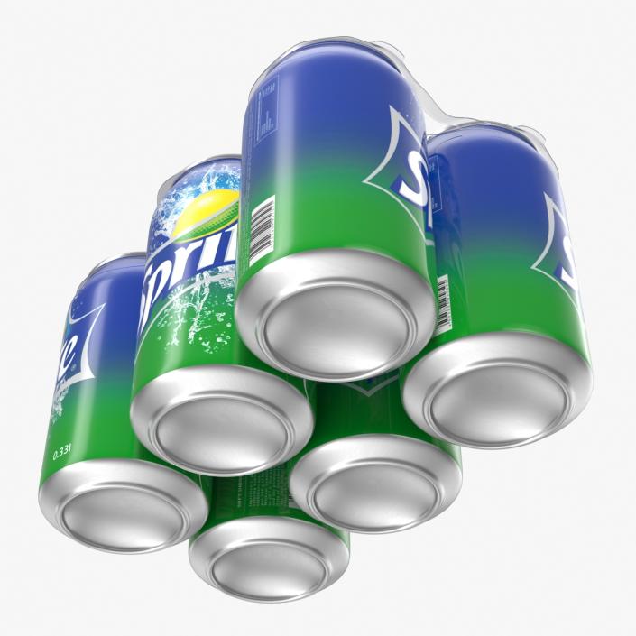 3D Six Pack of Cans Sprite model