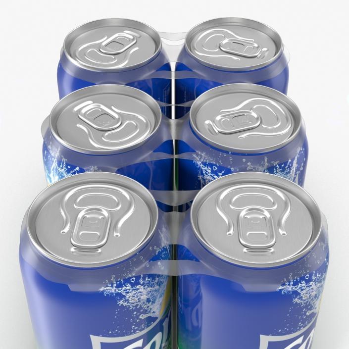 3D Six Pack of Cans Sprite model