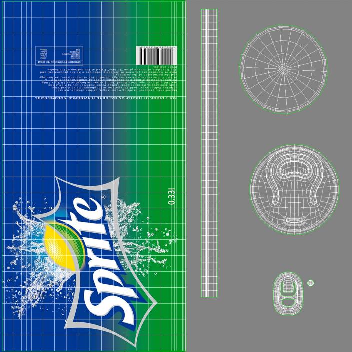 3D Six Pack of Cans Sprite model