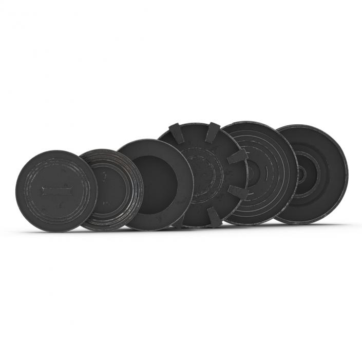 3D Industrial End Caps Set model