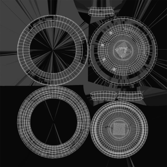 3D Industrial End Caps Set model